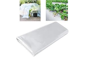 TAIXING 2 X 3M Extra Dick Gewächshausfolie, Polyethylenfolie Transparent Gewächshausfolie, 40Mu Reißfest Wasserfest Gartenfolie aus Polyethylen für Gartenarbeit Isolierung Bauwesen und Staubschutz (Weiß)