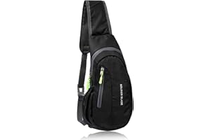 Corpower Sac de Poitrine Homme Sacoche Homme Bandouliere Sac de Sport Poitrine Femme Léger Étanche Sling Petit Sac à Dos pour Unisexe pour Randonnée Cyclisme Camping Voyager en Plein Air - Noir