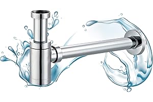 Starbath Plus - Sifón para Lavabo - Color Zinc Cromado - Ideal Desagüe Universal - Ideal para Lavabos de Baños y Aseos - Válvula Cromada y Diseño Elegante