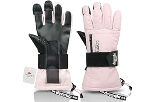 devembr Snowboarding Gloves with Wrist Guards, Ski Gloves Touchscreen, Snow Gloves Waterproof