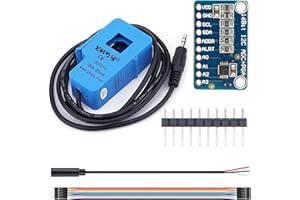 Youmile SCT-013-000 nicht-invasiver Wechselstrom-Sensor Split-Core-Transformator 100A mit ADC-Konvertierungsplatine + Audiokabelbuchse + 10PIN-Stecker und Buchse Dupont-Kabel