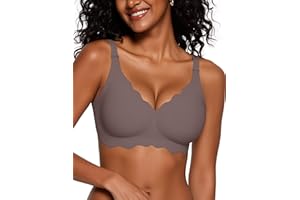 Vertvie Bezszwowe biustonosze dla kobiet, bez fiszbin, bez fiszbin, biustonosz push-up, wsparcie, pełne pokrycie, komfortowy biustonosz sportowy na co dzień