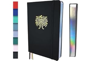 Schloss Planner A5 Bullet Journal | 180 g/m² Extra Thick Bamboo Paper | 160 Pages | Dotted / Dot Grid | Sustainable Notebook/Diary | Silver Book Cut (Butterfly, Black)