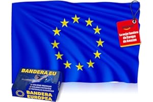 RAXINT Bandera Europea Grande Para Exterior y Interior, Bandera para Colgar Como Para Colocarle Un Mástil Para Banderas, Bandera de La Unión Europea Con Tela y Tejido Fuerte, Tamaño Grande 90 x 150 cm