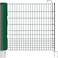 VOSS.farming 25 m Hundezaun, Katzenzaun, Hühnerzaun, Geflügelzaun, Geflügelnetz, 112 cm, 9 Pfähle, 2 Spitzen, grün…