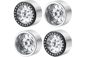 Runup 2.2 Beadlock Felgen, verlängerte Metall-Radnabe für 1/10 Axial Wraith 90048 RR10 SCX10 TRX4 TRX6 Upgrade-Teile (Silber)