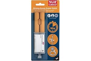 CASCO - Epoxylim 2-komp - Strong Epoxy SuperQuick - Ljusgul - 24ml | Snabbhärdande 2-komponents epoxylim - För reparation och limning - Vattenresistent