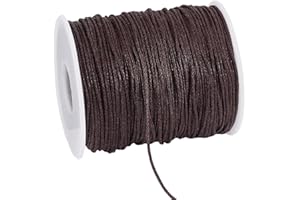 PH PandaHall 91m Filo di Cotone Cerato 1mm Filo Cerato Marrone per Bracciali, Cordoncino Cerati per Collane Perline Bigiotteria Creazione di Gioielli Macramè Artigianato Fai Da Te