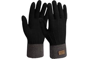 TAGVO Women Gloves Winter Touch Screen Knitted Warm Gloves，Elastic Warm Fleece Anti-slip Working Running Gloves for women, Winter Gloves for Skiing Cycling Hiking Driving Outdoor Sports-One Size