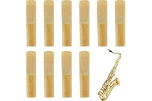 ODDMART 10PCS Alto Saxophone Reeds, 1.5 Strength Professional Alto Sax Reeds Thinner Tip Clarinet Reed Powerful Tone Easy Play for Beginners Students Educators