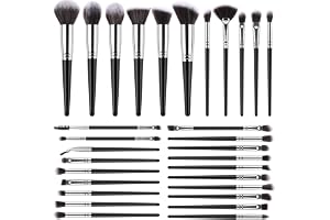 AYSYR Sminkborstarsats Makeup Professionell Multifunktionell – 30 stycken sminkborstar för resor, sminkborstsats med ögonskuggsborste ögonborste Highlights, konturer