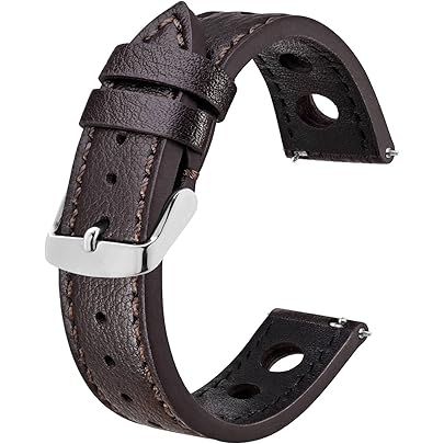 Cinturino Orologio Pelle Rally 18mm 20mm 22mm 24mm Nero - Foto 11