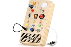 DINORUN Giochi Bambini Giochi Montessori 2 Anno Busy Board Giochi in Legno Giocattoli Educativi Regalo Bambino 2 3 4 Anni