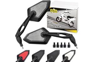 Area1 Lusterko wsteczne do skutera, ATV, quada, zestaw lusterek wstecznych (prawe i lewe), w?ókno w?glowe, atest E, 2 x M8, prawy + 1 x M8, gwint lewy, kompatybilne z