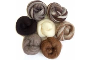PDTO 7 Colors Needle Felting Wool for Crafts 35g