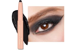 Oulac Sombra de Ojos en Barra Automático Negra Acabado Mate - Resistente al Agua y a Los Borrones, Dura 16 Horas+, Textura Cremosa y Sedosa, Vegano, WM05 Nocturna