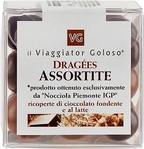 Il Viaggiator Goloso Dragées Assortite Nocciola Ricoperte di Cioccolato Fondente e al Latte 120g
