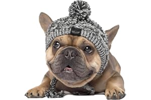 Joyivike Bonnet Tricoté pour Chien, Chapeau pour Chien en Hiver, Bonnet pour Chien en Tricot, Vêtement Et Accessoires, Chapeau d'hiver pour Bouledogue Français