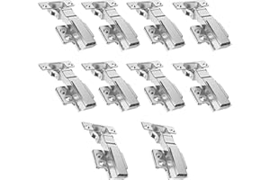 AOLISHENG Charnières pour placards fermeture douce Complètement Recouvrante, avec Amortisseur Intégré Mécanisme de Fermeture Automatique Standard Charnière, 5 paire (10 pièces)