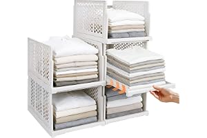 ZPONEED 5-pack stapelbara garderobsförvaringslådor, multifunktionella och hopfällbara garderobsorganiserare
