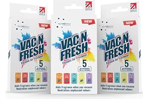 Vac N Fresh Hoover Bag Fresheners - Scented Vacuum Cleaner Smellies - For Bagless as well as Regular Vacuum Cleaners - Card Shaped Vac Deodoriser Discs for Pet Lovers (5 count (Pack of 3))