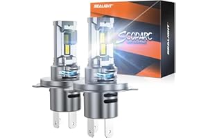 SEALIGHT H4 9003/HB2 Bombillas, 28000 lm con ventilador de refrigeración de 14000 RPM, luz antiniebla 9003, Plug-N-Play, paquete de 2