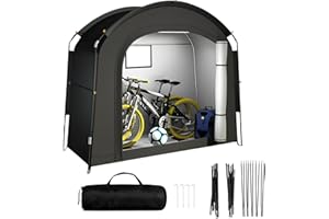 LIROPAU Fahrradzelt Fahrradgarage für 1-2 Fahrräder, 200*80*165CM Fahrradschuppen Wetterfest, 210D Oxford Wasserdichte Fahrradplane Gerätehaus Gartenschuppen für Motorrad Gartengeräte Spielzeug Rasenmäher