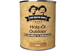 Outdoor Holzöl - 2,5 L - Lärche - Premium Holzschutz für Außen - Nachhaltiges Pflegeöl mit UV-Schutz - Wasserabweisend und Langlebig - THE WACHS BROS.