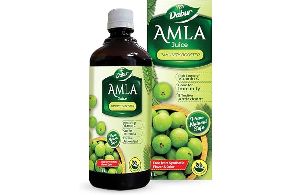 Dabur Amla Juice: Rich Source of Vitamin C and Antioxidants for Immunity boosting Pure, Natural and 100% Ayurvedic Juice -1L