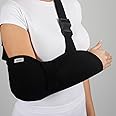 ArmoLine Deluxe Arm Sling Breathable Fabric for Adult Black Broken Arm Bandage for broken wrist shoulder immobilizer (XXL)