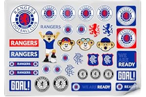 HEAD CASE DESIGNS Head Case Rangers FC Offical Licensed Mix Art Icons 60 Plus Stickers & Skin Decals Compatible for Laptop Smartphone Gaming Notebook Luggage Bag Tumbler Water Bottle Scrapbook Locker