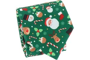 SHIPITNOW Grüne Weihnachten Krawatte Jacquard - Weihnachtsmann, Rentier, Tannenbaum und Schneemann Krawatten - Heiligabend Krawatte