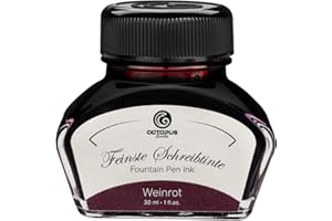 Octopus Fluids Tinta de pluma estilográfica, Tinta para pluma estilográfica,Tinta de relleno, rojo vino 30ml