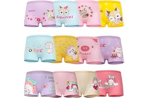 HORNICE Girls Knickers Cotton Soft Kids Boxers Comfortable Underwear Pants Briefs Baby Shorts Knicker Cute Princess Animals Size 2-9 Years (12 Pack)