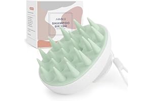 AIMIKE Scalp Massager Shampoo Brush [Leaf Series], Hair Massager Scalp Brush for Hair Care & Washing Hair, Scalp Exfoliator with Silicone Bristles for Dandruff Removal,Promote Hair Growth -Wet & Dry