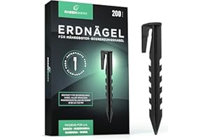 RASENWERK® - Clous pour câble délimitation pour robot tondeuse - 200 pcs - ancrages forme brevetée - piquets pour câble déli. - compatibles avec Gardena, Husqvarna, Worx, Bosch et AL-KO, etc.