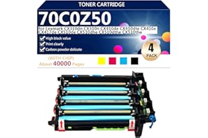 AAUOT 70C0Z50 Tambour Compatible pour Lexmark CX310dn CX310n CX410de CX410dte CX410e CX417de CX510de CX510dhe CX510dthe CX510the Imprimantes, Grand Rendement Estimé 40000 Pages,BCMY-1 Set