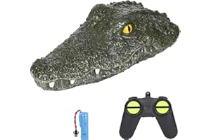 GOOLSKY RC Boot Simulation Krokodilkopf Elektrisches Rennboot mit Batterie für Pools Streiche im Wasser 2.4G 2CH Vierwege-Fernbedienung Spoof Toys