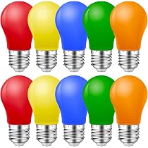 7 Lampadine LED Colorate E27 7W, A60, Confezione Mista: Rosso, Giallo, Blu, Verde, Arancione, Rosa, Viola, Per Decorazioni Feste E Natalizie
