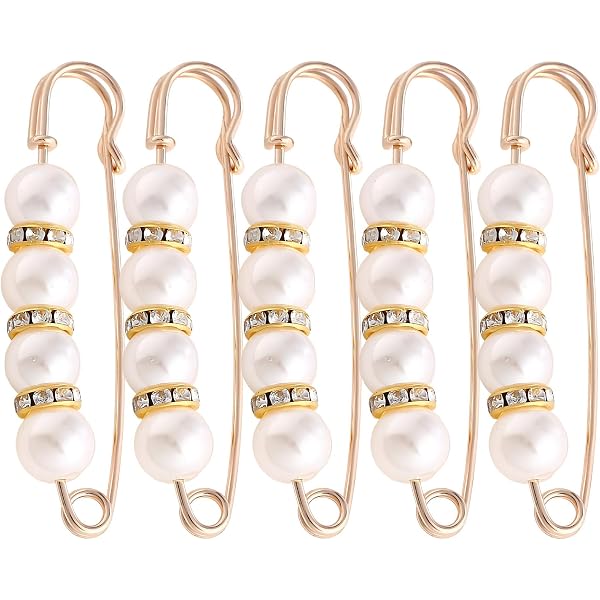 WeddHuis 5 Pezzi Donna Clip in Metallo per Maglietta, Abbigliamento, Spilla, Ferma Foulard, Stola Cerimonia, Gioiello Vestiti, ad Sciarpa, Cintura, Cravatte, T-Shirt, Camicia, Corsetto, e Indumenti