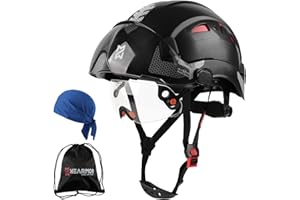 ‎HEARMOR HEARMOR Sicherheitshelm EN397 Geprüft Hochfestes ABS-Material, Doppelvisier für schnelle Hell/Dunkel-Szenenwechsel, Leicht Ideal für Industrie, Baugewerbe Arbeitshelm, Schutzausrüstung