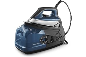 Rowenta Station and Garment Steamer, Stainless Steel, Blue, Advanced Steam Technology