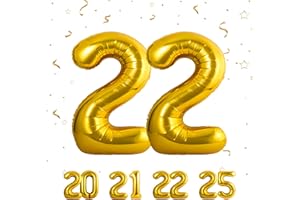 MACLUNAR Number Balloons 22,Gold 22 Balloon 40 Inch Giant Helium Foil Number Balloons for Boys Girls 22th Birthday Party Decor Anniversary Party Decorations Supplies