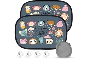 AOOTUERL Parasole Auto Bambini UPF50+, 2 pcs Tendine Parasole Auto Bambini Protezione UV, 51 * 31cm Tendine Parasole Finestrini Laterali con 8 Ventose, sostenibile/Universali, per Tendine Auto Finestrin