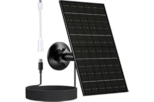 VUEBEE Solarpanel für Eufy Kamera, 7W Solarpanel für Eufy E, 2C/2C Pro, 2/2Pro, E20/E40, Solarpanel 5V mit USB-C Anschluss, Micro USB Adapter, IP66 Wasserdicht, 3m lang Kabel
