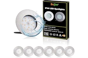 Bojim Faretti LED da Incasso Per Cartongesso IP44, 6x 5.5W Luci da Incasso Interno Ultra Slim 30MM, Faretto da Incasso Led Luce Calda 2800K, Nickel Opaco Spot Led Incasso 230V Per Bagno, Cucina
