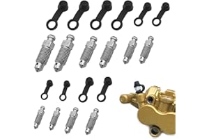 DENTEDELEAO Pack of 10 Hydraulic Brake Bleed Nipple Cap, Motorcycle Bolts, Bolt Bleed Screw with Cap for Motorcycle Master Cylinder Caliper M6 X 1 mm M7 X 1 mm M8 X 1.25 mm M10 X 1 mm M10 X 1.25 mm