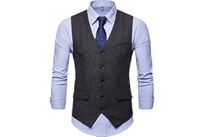 Showu Paisley Gilet Homme sans Manches Slim Fit Double Boutonnage Costume Blazers