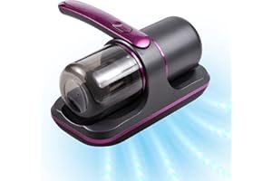 Sunydog Aspirador de Mano,Colchón Compacto Aspirador de Cama UV Inalámbrico de 100 W 8000 Pa Succión Fuerte 2 Velocidades Ajustable 250 Ml Recolección de Polvo Batería Incorporada para Limpiar