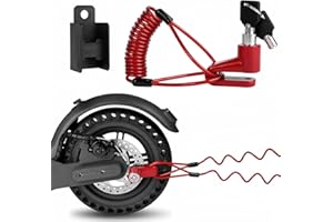 Ainiv Bike Lock, Disc Brake 1300mm/12mm Cycling Cable Lock with 2 Keys,Electric Scooter Accessory Anti-Theft for Xiaomi M365/Pro,Bike, Electric Bike, Strollers, Lawnmowers, B Red (F5EU-3251078)